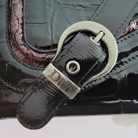 DIOR GAUCHO SHINY CROC EMBOSSED CLUTCH - Picture 2 of 9
